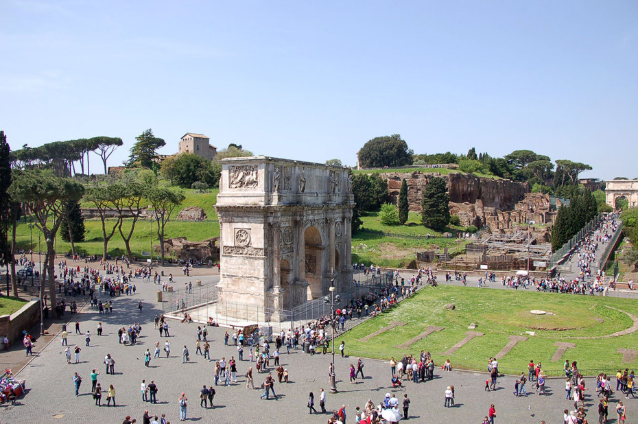 L'Arc de Constantin, au sud du Forum romain