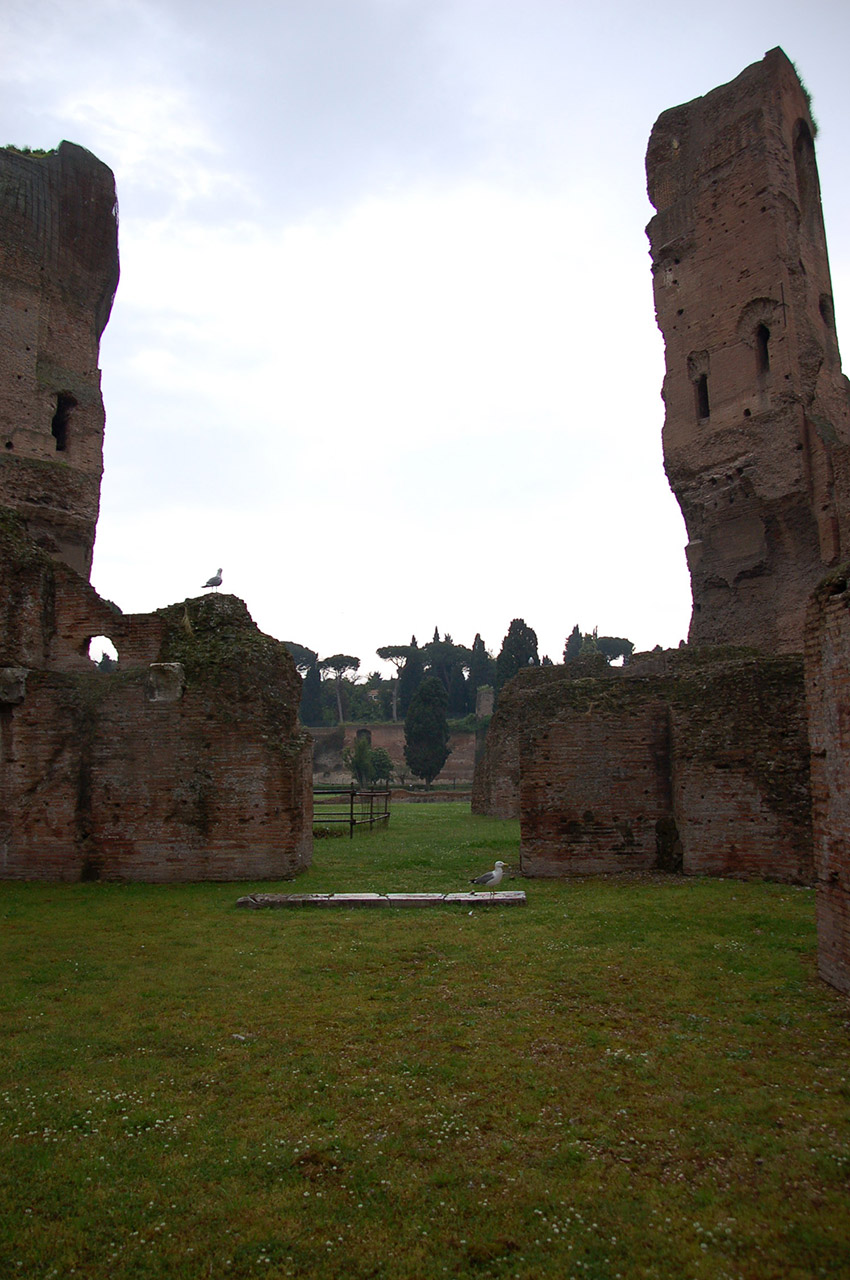 Les thermes, au pied de la colline de l'Aventin