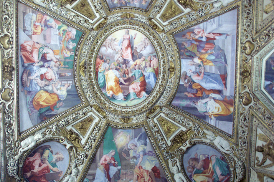 Fresque au plafond de Santa Maria in Trastevere
