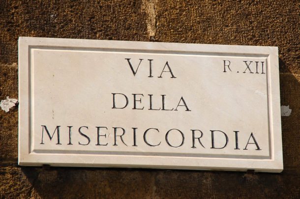 Plaque de la via della misericordia