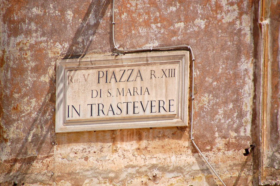 Sur la place Santa Maria in Trastevere