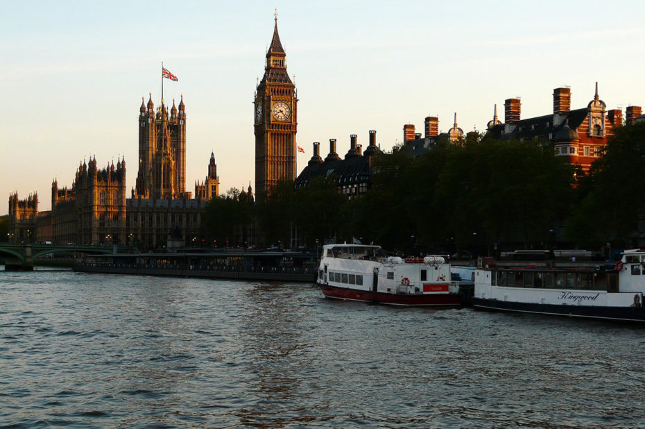 Coucher de soleil sur Westminster et Big Ben