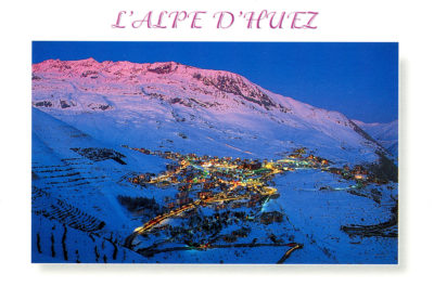 Crépuscule sur la station de l'Alpe d'Huez