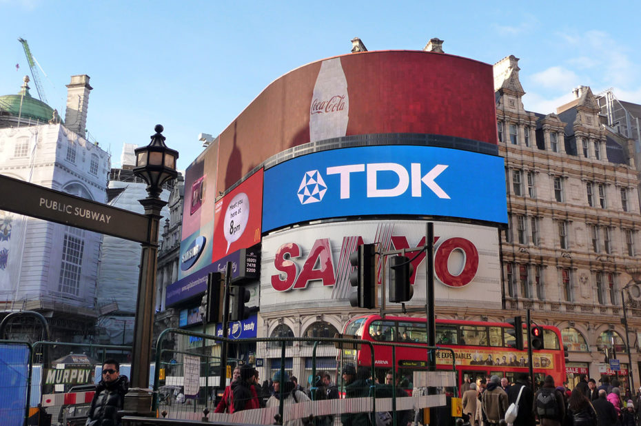 Piccadilly Circus, au centre de Londres