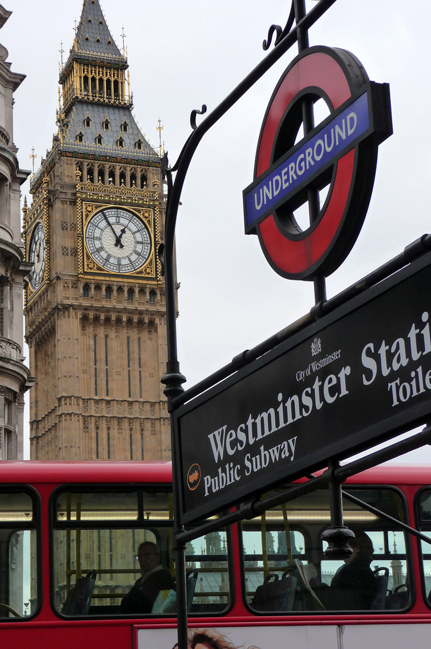 Bus, métro et Big Ben