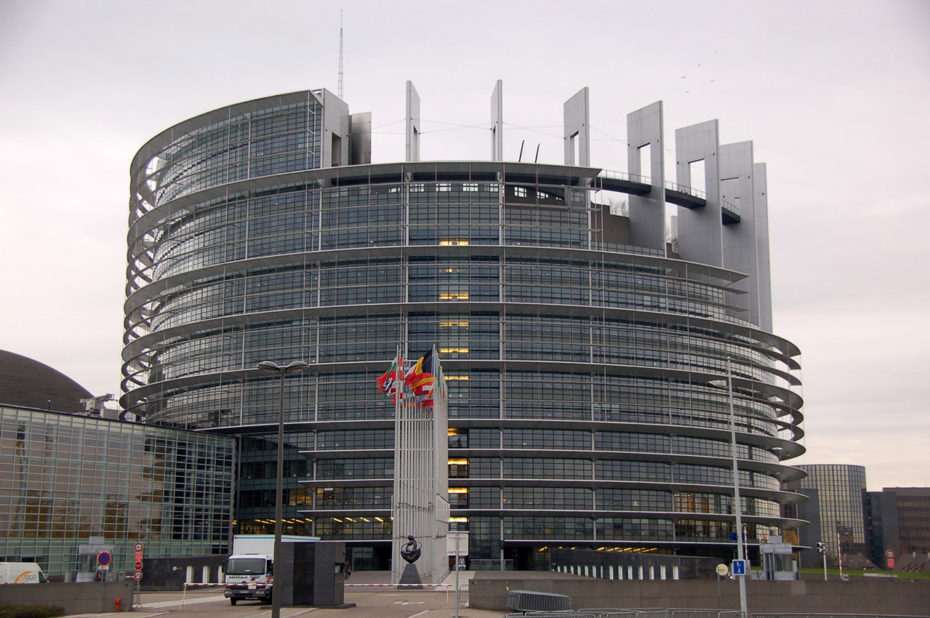 Bâtiment en verre, siège du Parlement Européen