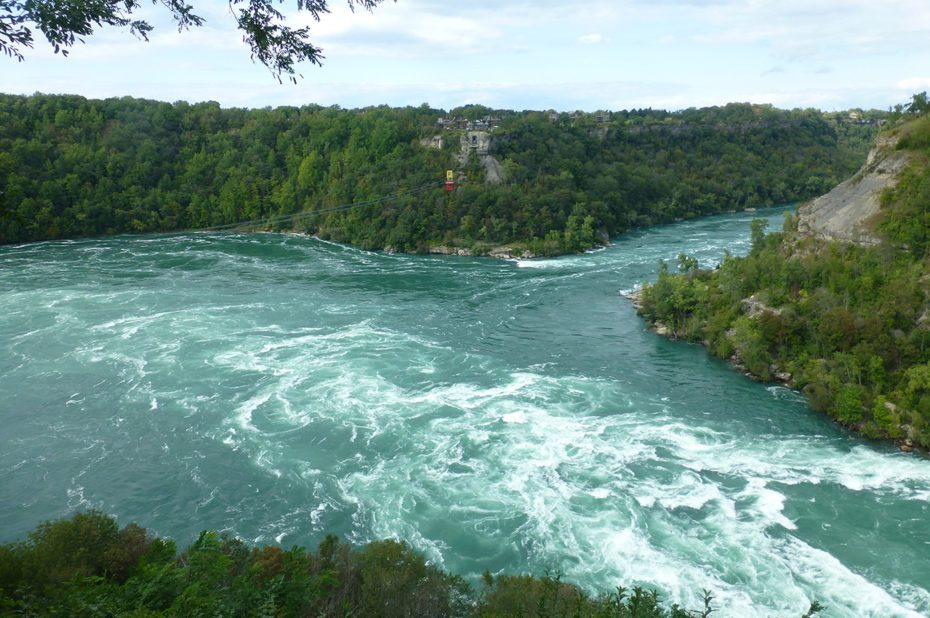 La rivière Niagara dans les gorges jusqu'au lac Ontario
