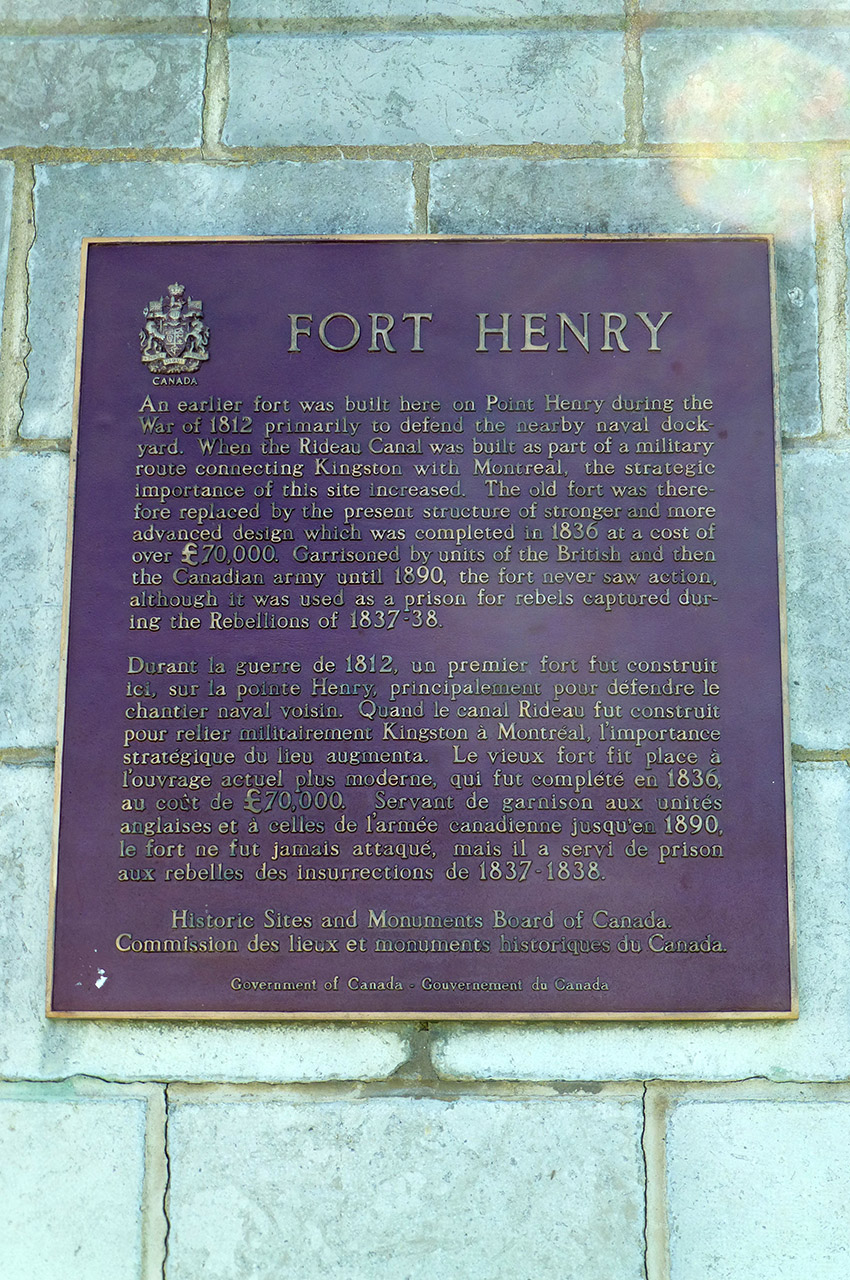 Plaque explicative du rôle du fort Henry