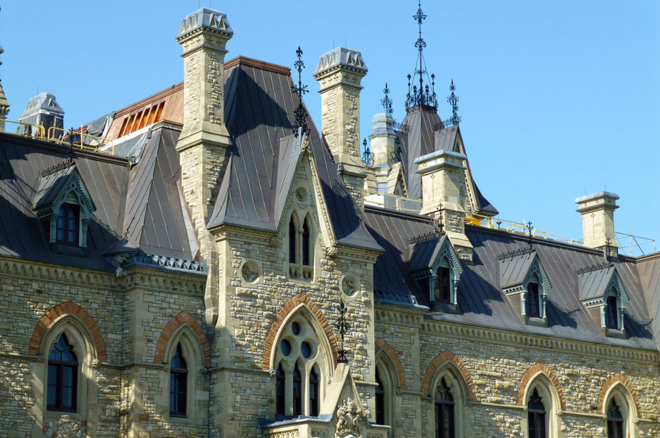 Détail de l'architecture des bâtiments du Parlement