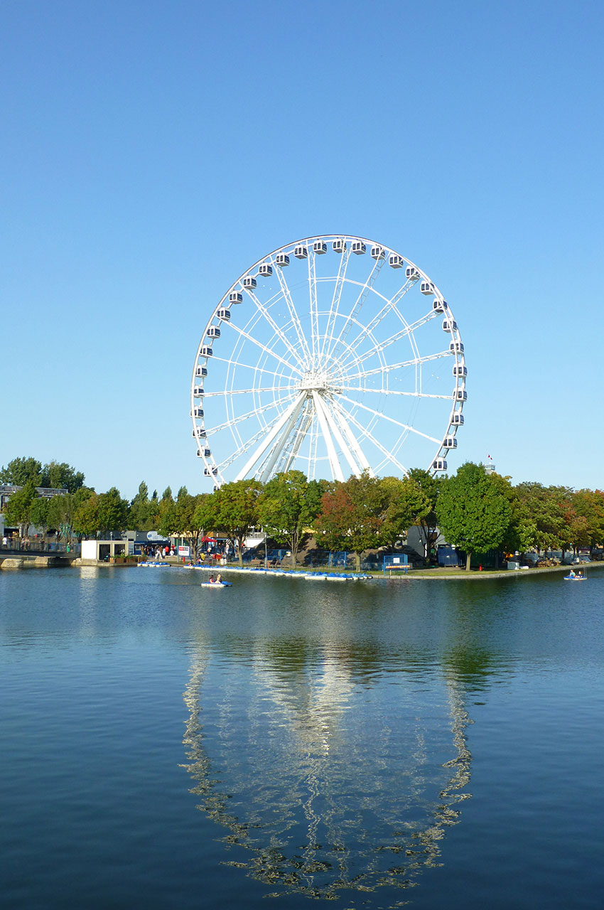 La grande roue se reflète dans l'eau du Vieux-Port