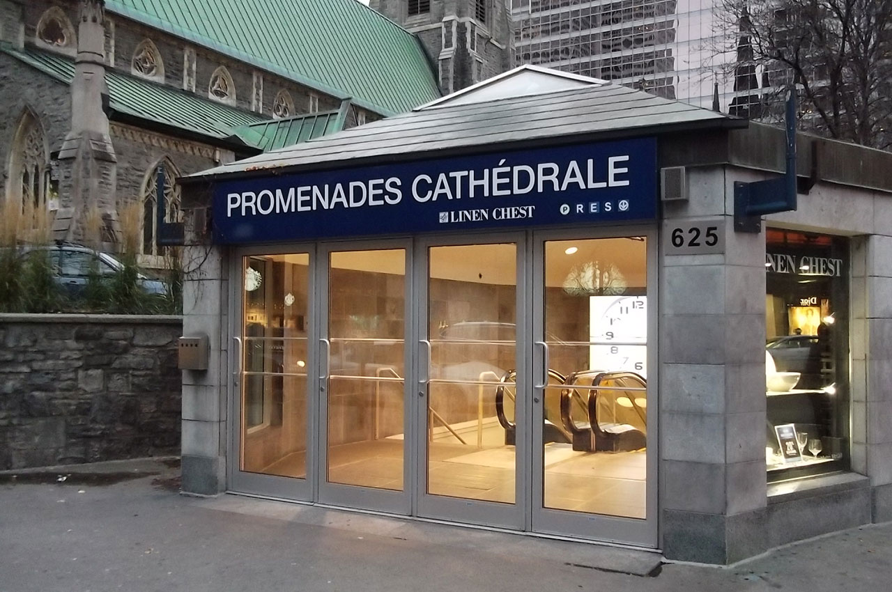 Promenades cathédrale, accès à la ville souterraine de Montréal