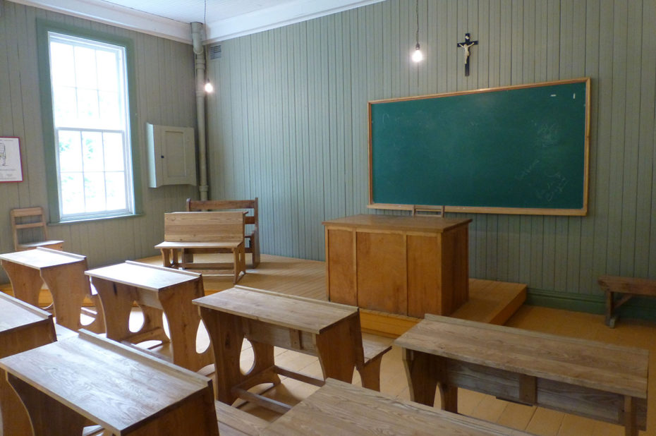 Dans l'école, l'une des salles de classe des enfants de Val-Jalbert