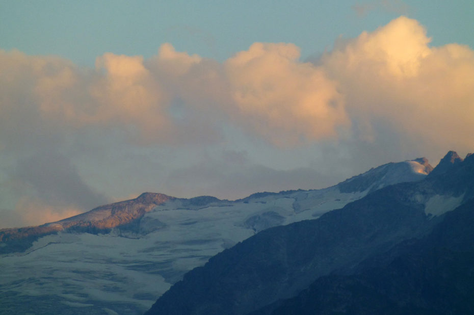 Coucher de soleil sur le glacier