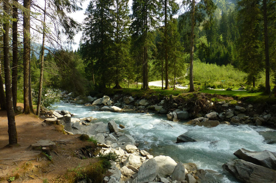 Décor idyllique de la rivière Krimmler Ache