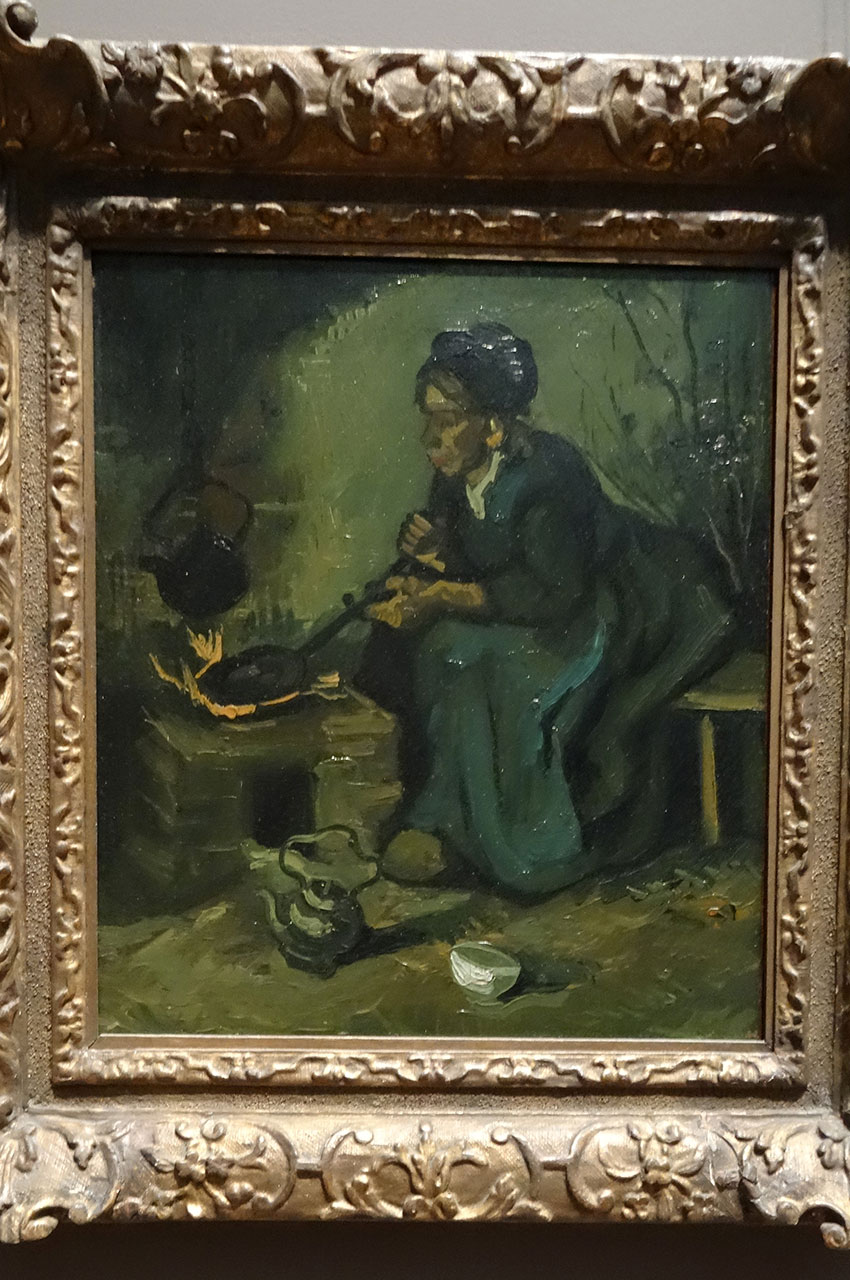 Peasant Woman Cooking by a Fireplace de Vincent Van Gogh