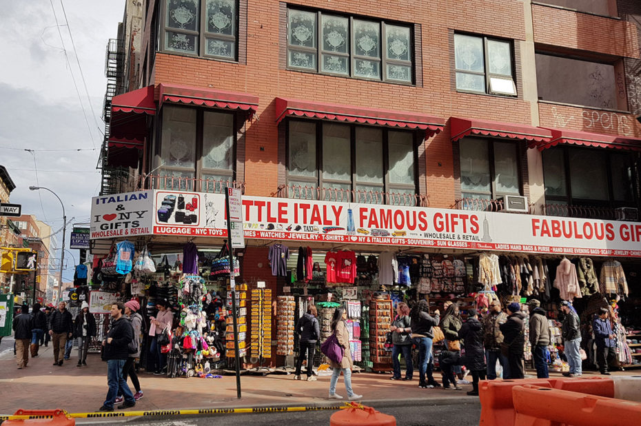 Boutique de souvenirs italiens sur Mulberry Street