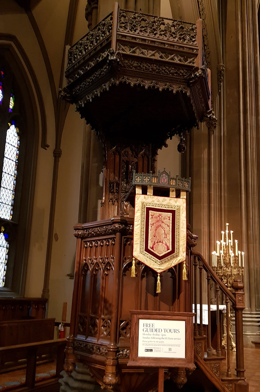 La chaire de l'église Trinity Church