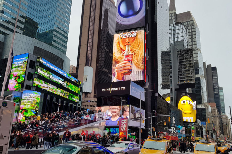 Coca-Cola, M&Ms... tous présents à Times Square