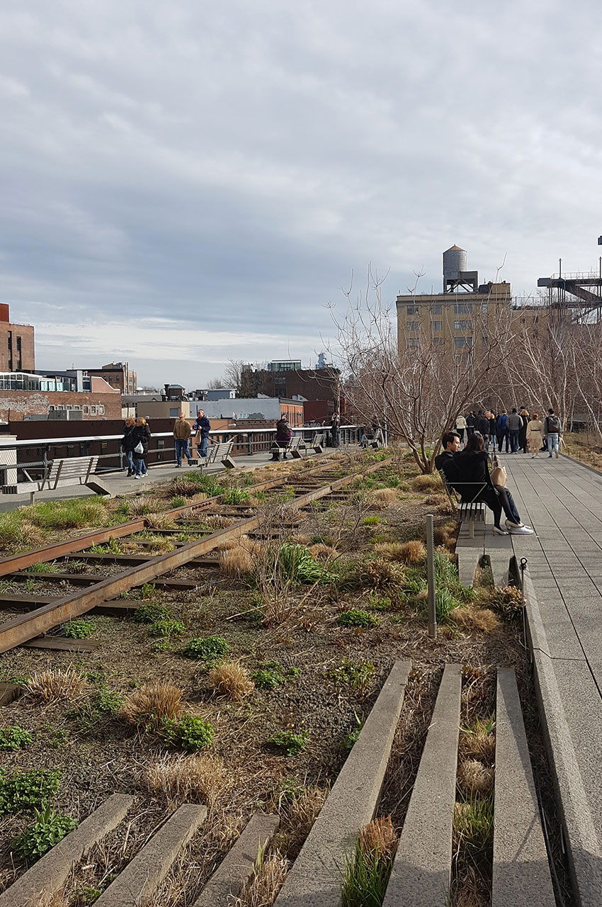 Extrémité sud de la High Line, au niveau de la 12th street