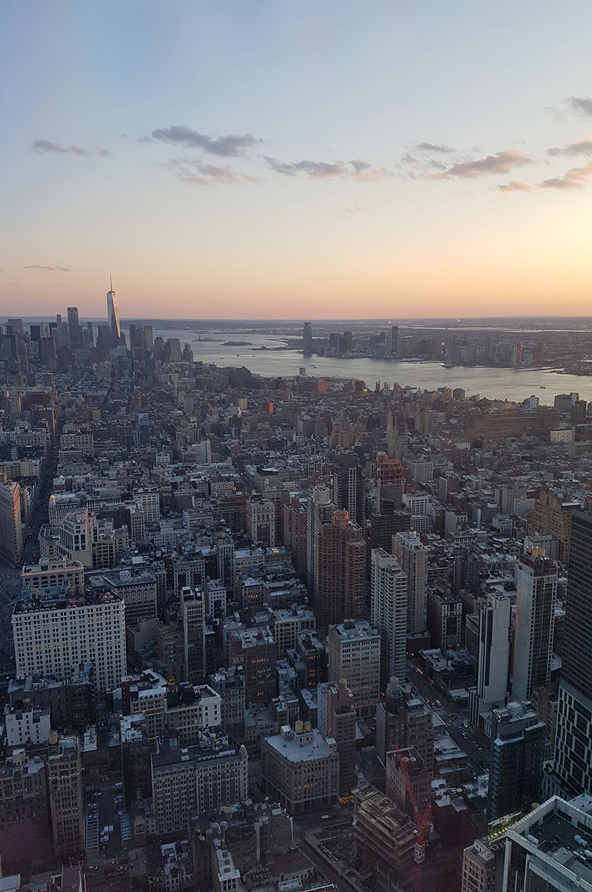 La pointe sud de Manhattan, en direction de la Statue de la Liberté