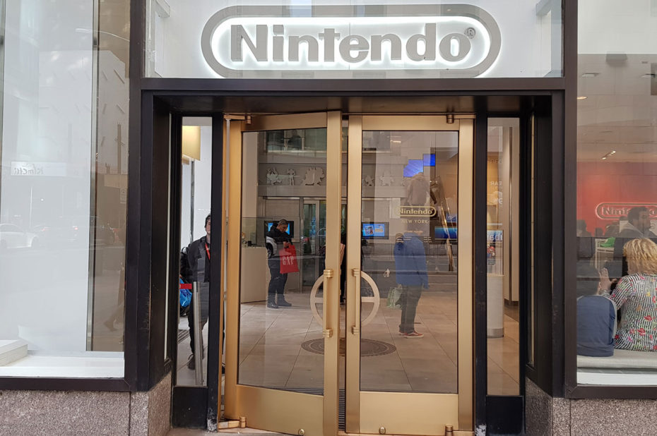 Entrée du Nintendo Store New York au Rockefeller Center