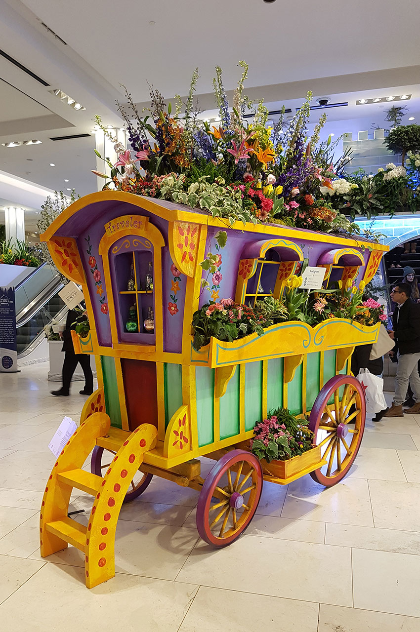 Roulotte de fleurs chez Macy's