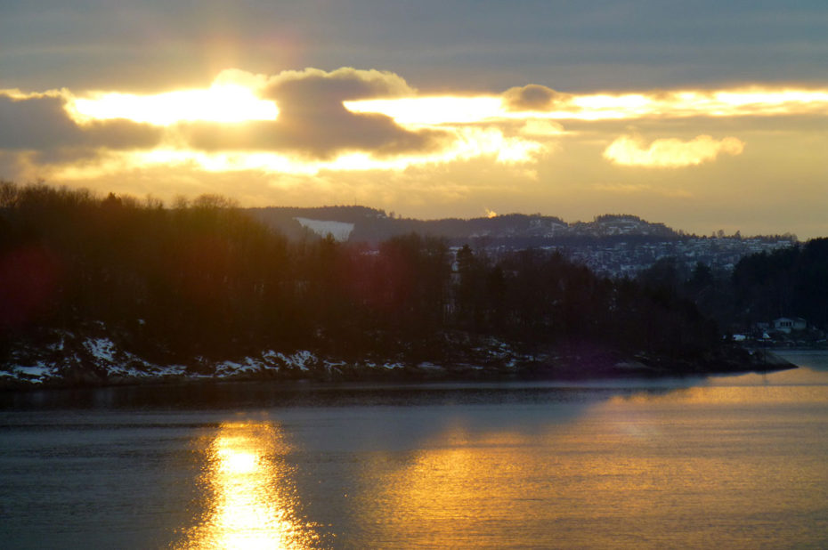 Coucher de soleil sur le fjord