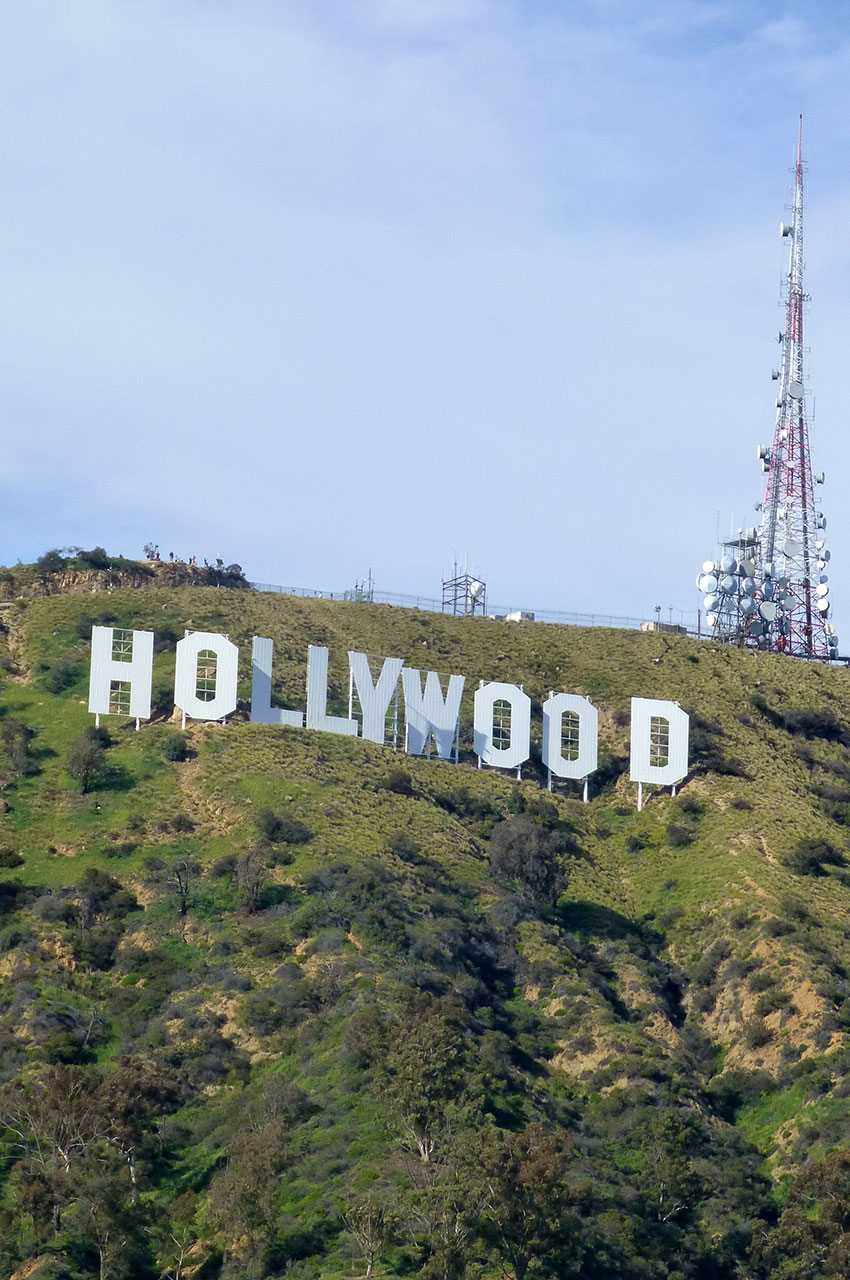 Lettres Hollywood, sur le versant sud du Mont Lee
