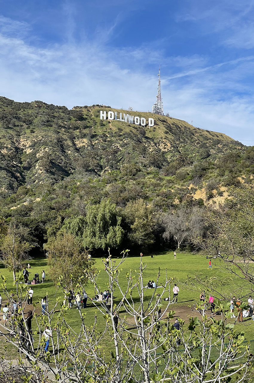 Le panneau Hollywood depuis le Lake Hollywood Park