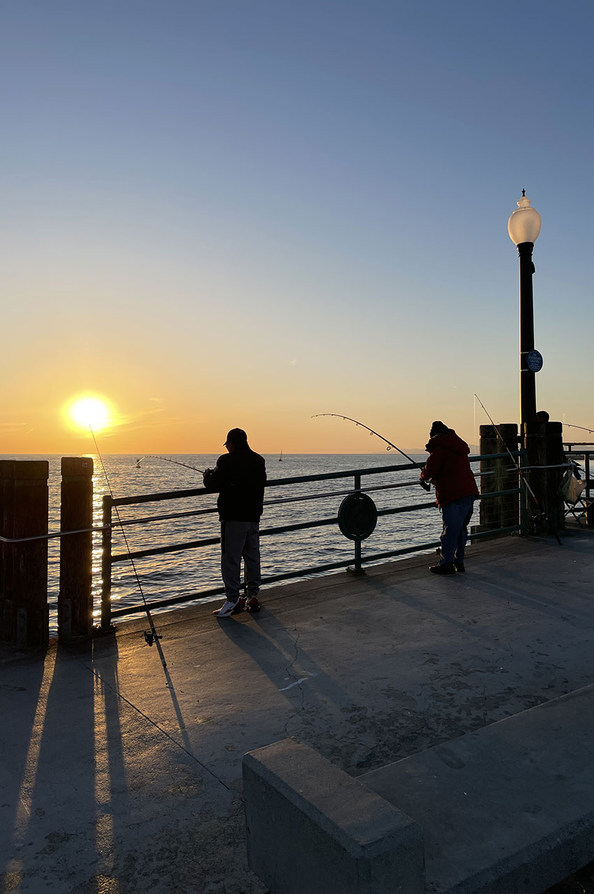 Pêcheurs sur Redondo Pier