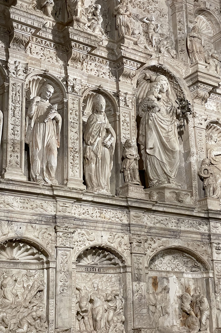 Détail du retable de Damià Forment, dédié à la Vierge Marie