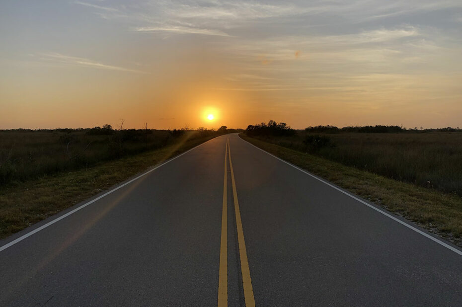 Coucher de soleil sur Main Park Road