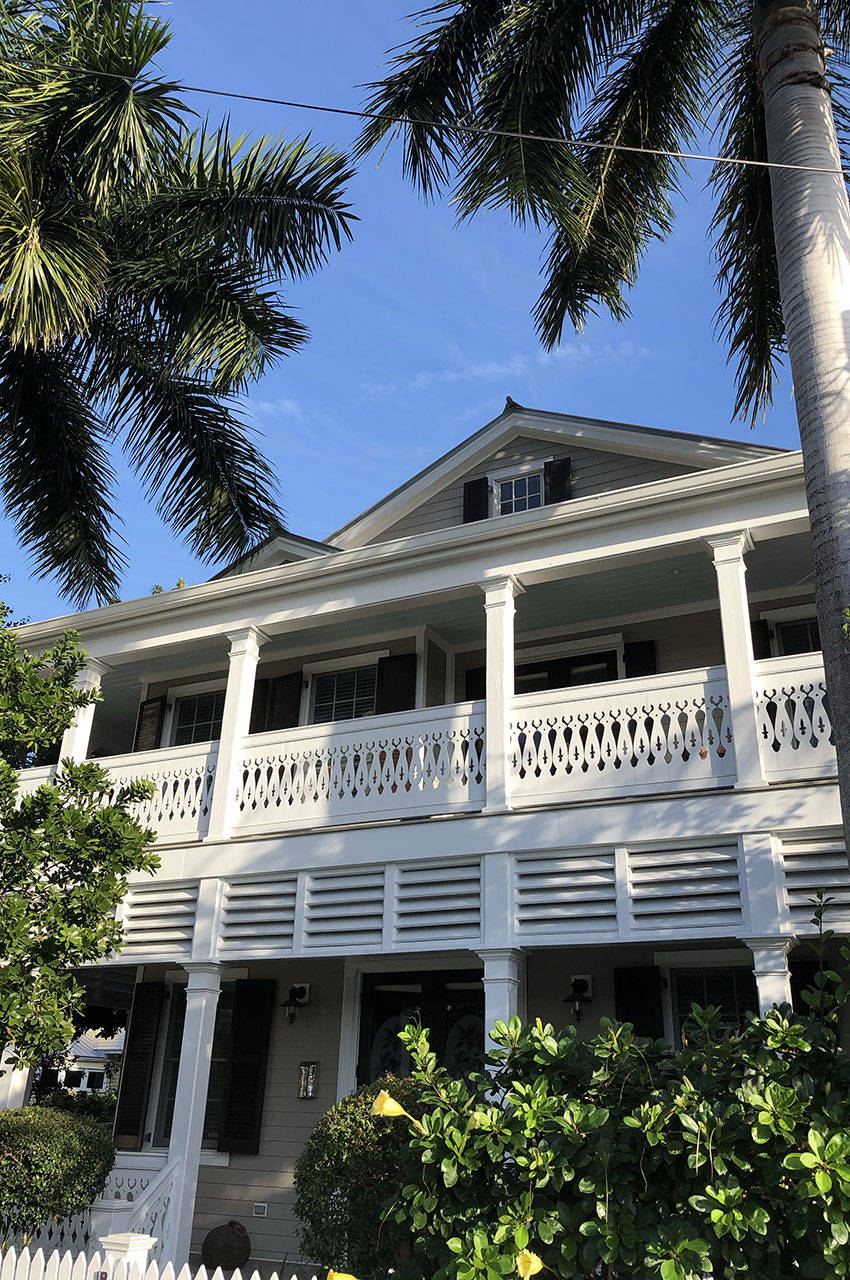 Maison derrière des palmiers à Key West