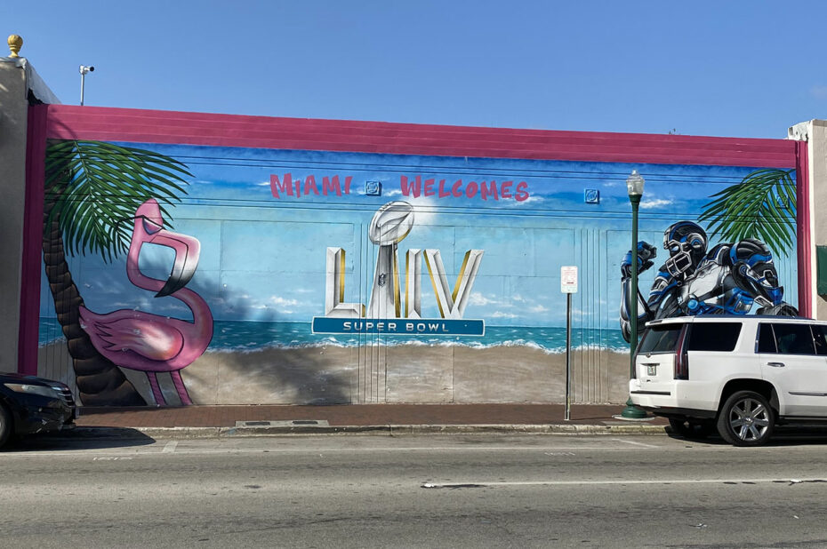 Street art pour le Super Bowl LIV qui s'est déroulé à Miami en 2020