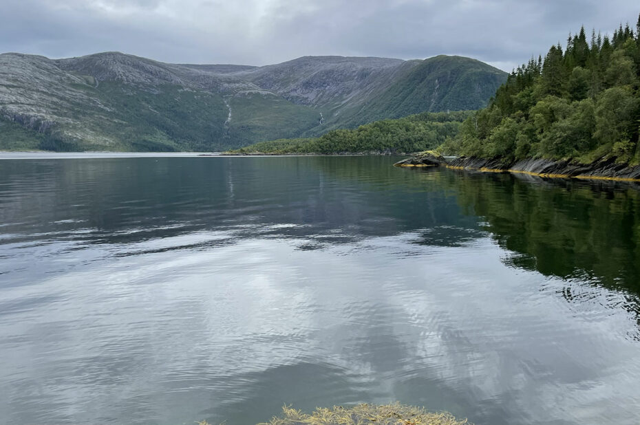 Les eaux calmes du fjord au bout de la randonnée