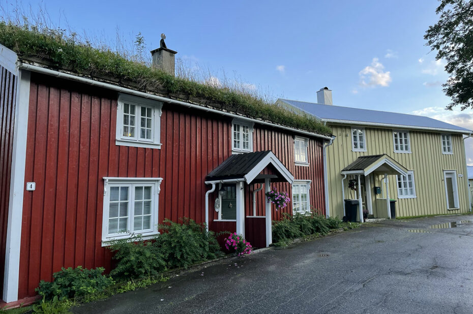 Maisons colorées dans les ruelles de Moholmen