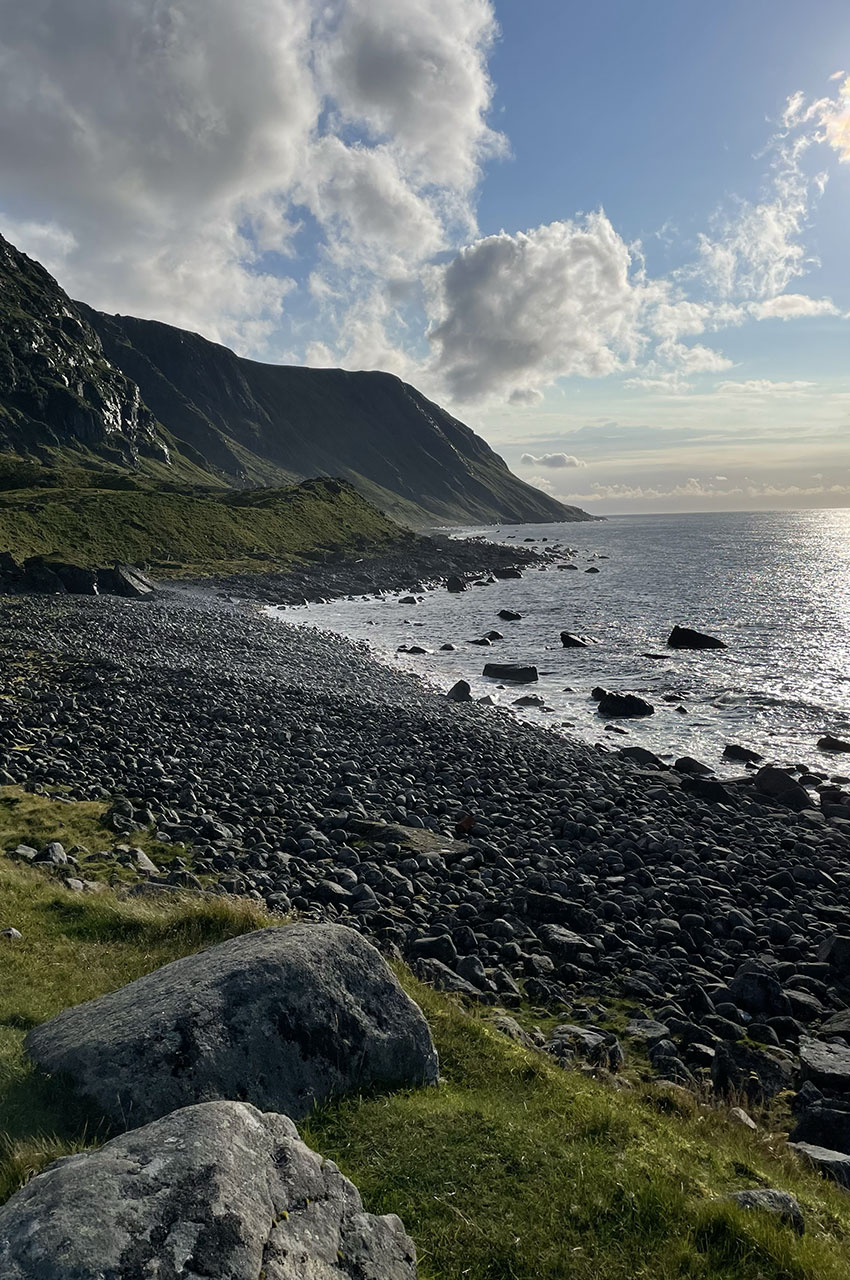 La côte des Lofoten à Eggum en fin de journée