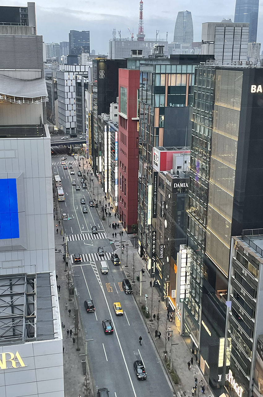 Vue plongeante sur Ginza