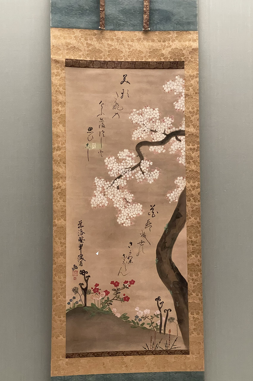 <em>Cerisier et plantes printanières</em> de Ogata Kenzan Cerisier et plantes printanières de Ogata Kenzan