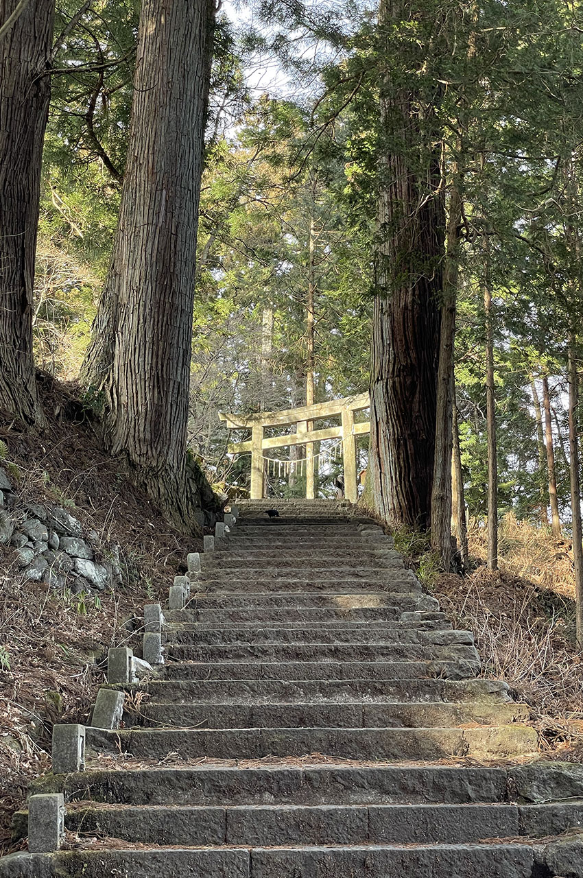 Escaliers menant aux temples dans la montagne